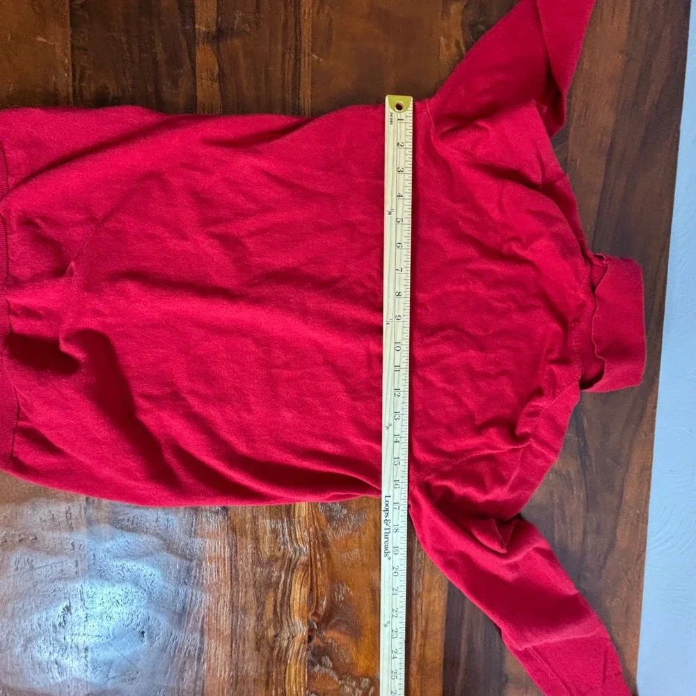 Talbots Red Turtleneck Sweater Long Sleeve Button Cuff Cotton Modal Small VN5272